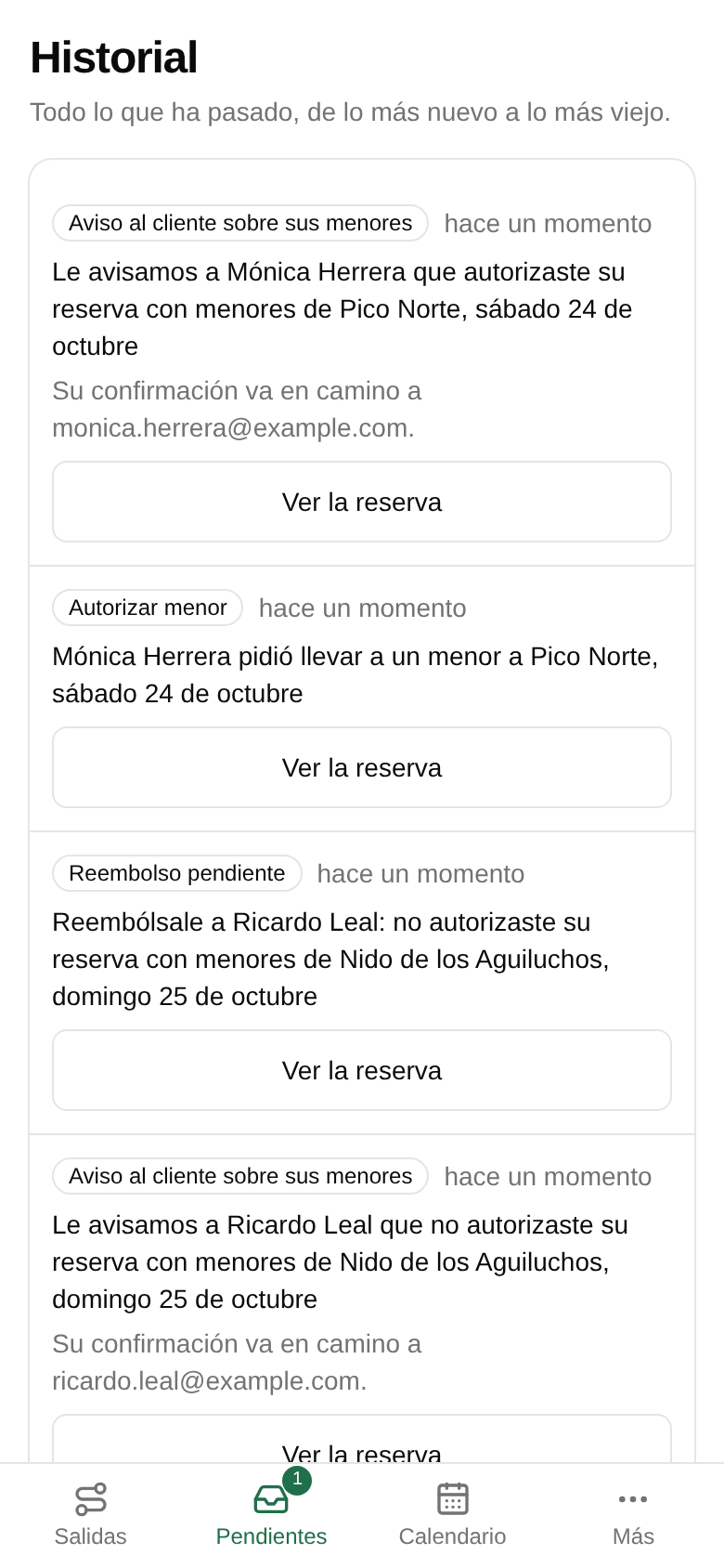 Al final de Pendientes, toca Ver el historial.