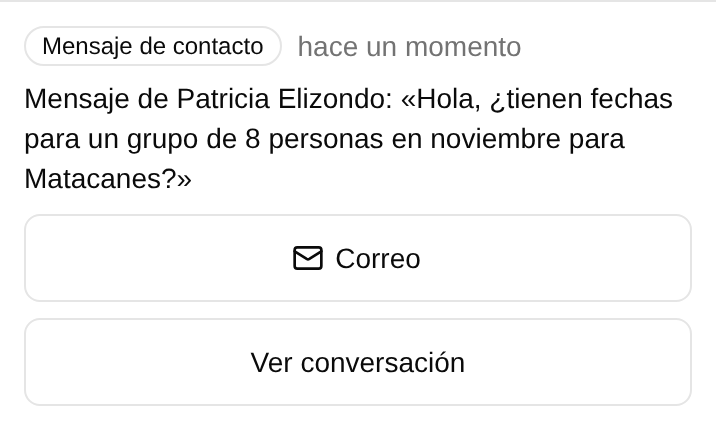 Contesta cada Mensaje de contacto el mismo día. Toca Correo para escribirle.
