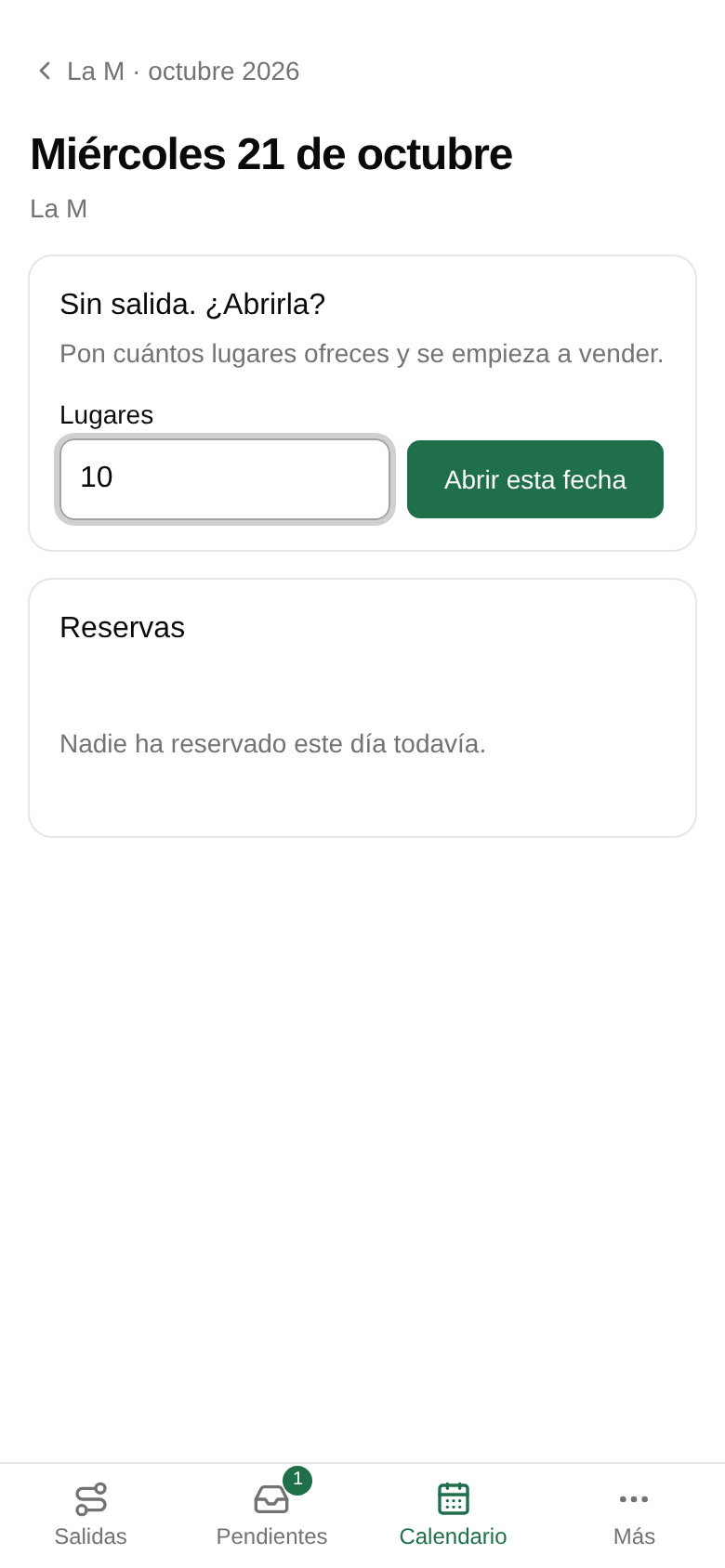 Escribe cuántos lugares ofreces en Lugares.
