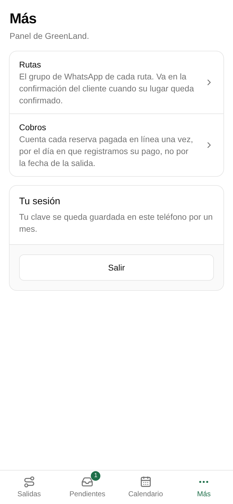 Toca Más y luego Cobros.