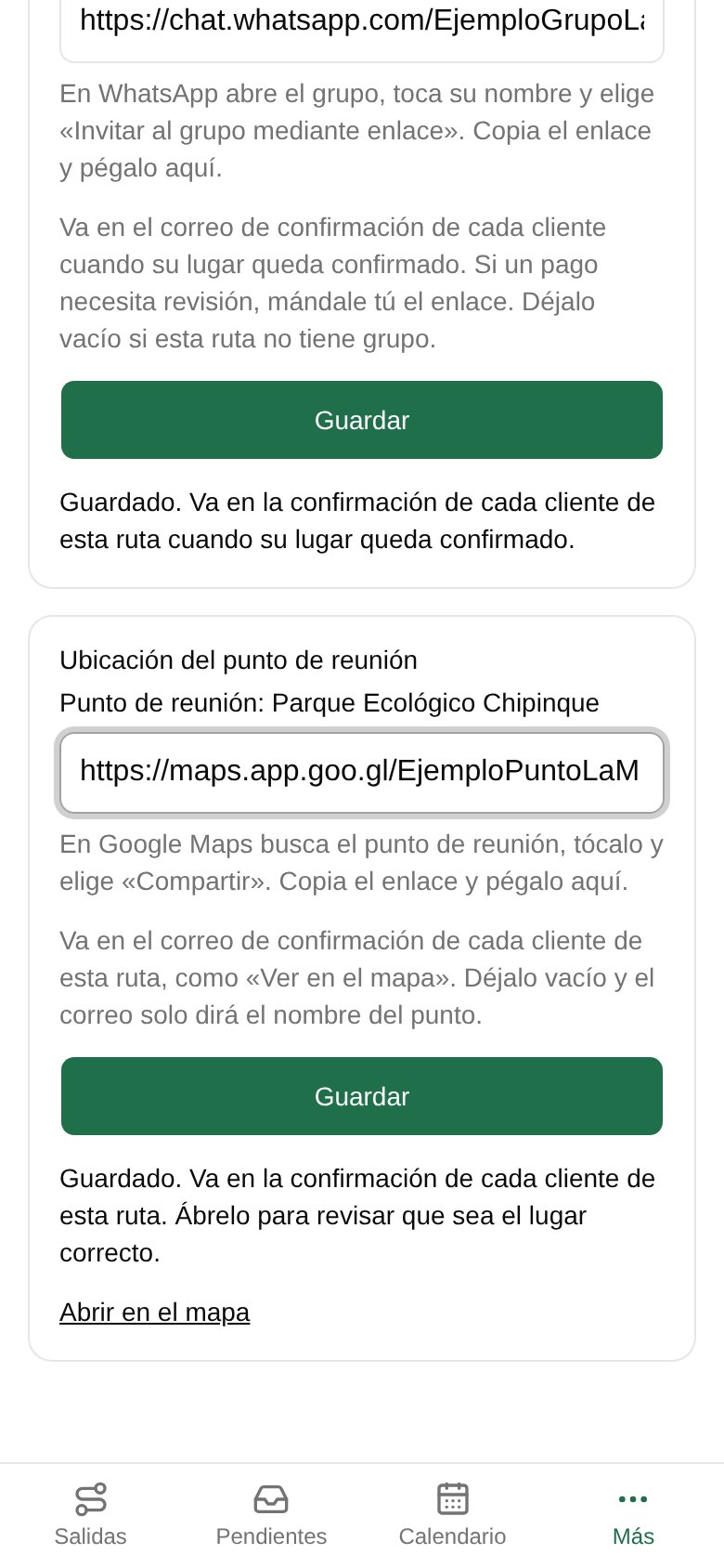 Toca Abrir en el mapa y revisa que sea el lugar correcto.